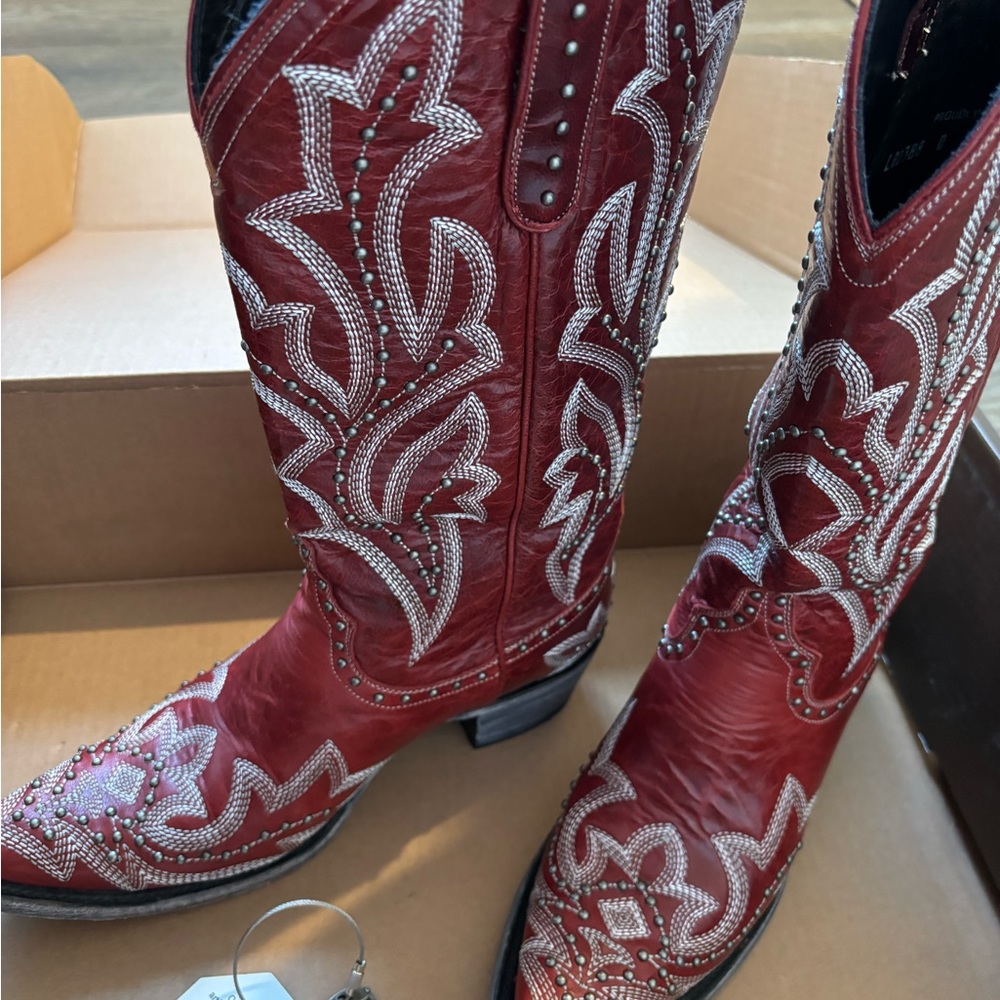 Lane Western red cowboy boots